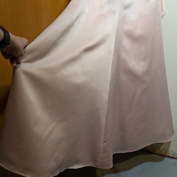 MORI LEE blush lace peplum strapless bridesmaid gown - Picture 8 of 14